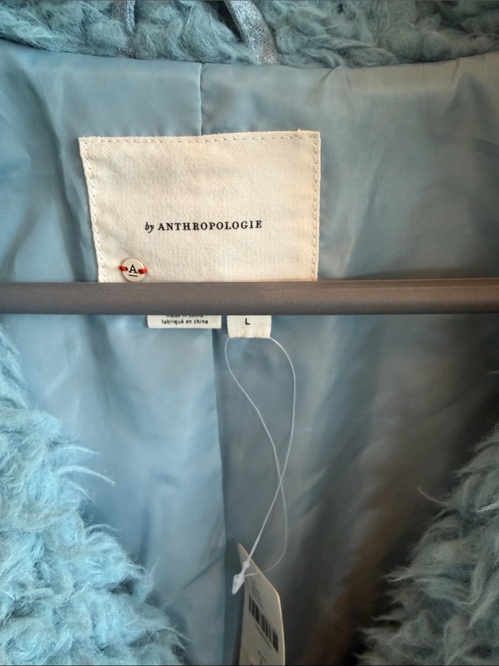 Anthropology NWT Light Blue Faux SHERPA Jacket - Women - Picture 2 of 7